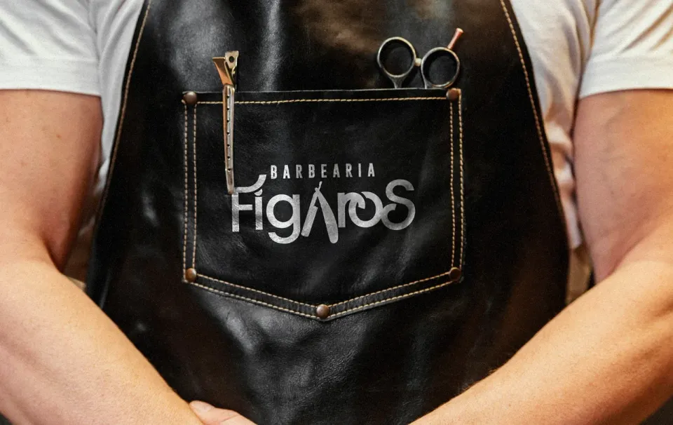 Logo Barbearia Figaros, imagem do projeto