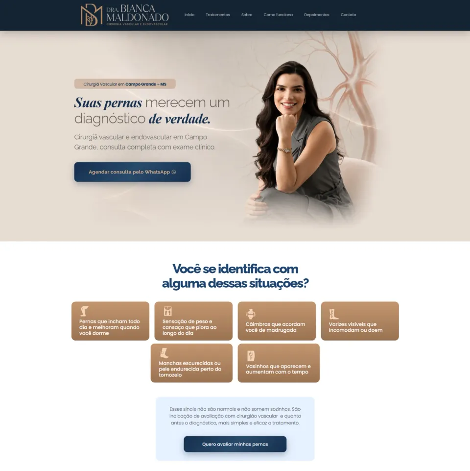 Landing Page Dra. Bianca Maldonado, imagem do projeto